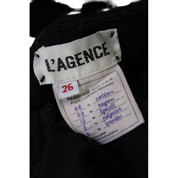 L'Agence Womens High Rise Skinny Leg Marguerite Jeans Black Cotton Size 26 - Picture 7 of 7